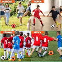 12-Pack Operation Christmas Soccer Balls with Pump & Needles — Bulk Official Size 3/4/5 Deflated Gift Set for Charity Donations(m-6)