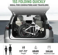 KEBIKO 1000W Peak Folding Electric Bike - 48V 20Ah Removable Battery, 30+ MPH, Up to 80 Mile Range, 20"" Fat Tire Foldable E-Bike for Adults (Commute, Beach, Snow)(m-6)