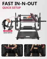 GMWD HRTQ Plate-Loaded Hip Thrust Machine, 800 lb Capacity Glute Bridge with Weight Holders and Adjustable Footboard, Heavy-Duty Butt Builder(m-3)