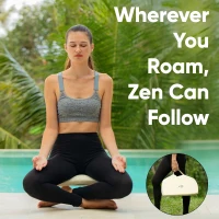 Foldable Bamboo Meditation Bench with Extra-Thick 1.6-Inch Cushion, Magnetic Lock Hinge – Anterior-Tilt Seiza Kneeling Seat with Canvas Carry Bag(m-6)