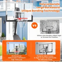 Portable Adjustable Basketball Hoop System 10ft with 45/48in Steel-Framed Backboard — Stable, Wheeled Design for Youth and Adult Play(m-4)