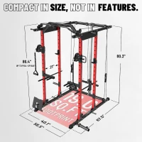 Mikolo K6 Power Cage — 1500 lb Rated Power Rack with Cable Crossover, Lat Pulldown & Pulley System, All-in-One Home Gym(m-7)