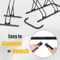 CyclingDeal Adjustable Floor Bike Rack for Up to 6 Bicycles — Secure Indoor Parking with Tire Grooves, Rotating Knob Adjustment & Quick-Release Spacing(m-6)