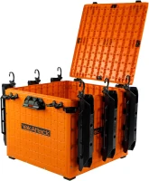 YakAttack BlackPak Pro 16"" x 16"" Orange Kayak Fishing Crate with 6 Rod Holders – Lightweight, Rugged Tackle Box & Organizer(m-2)