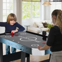 GYMAX 56"" Fold-Up Air Hockey Table — Arcade Style with Powerful 12V Motor, LED Digital Scoreboard, 2 Pushers & 2 Pucks — For Home, Game Room & Office(m-9)