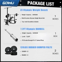 GOIMU Z3 Olympic Training Bench — 900 lb Capacity, 9-in-1 Home Gym with Leg Extension, Preacher Curl and Lat Pulldown(m-2)