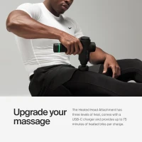 Hyperice Hypervolt 2 Handheld Percussion Massage Gun (Black) with Heated Head Attachment — Compatible with All Hypervolt Models(m-7)