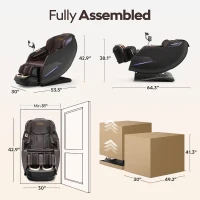 4D Full-Body Massage Chair Recliner with Zero Gravity, SL-Track Shiatsu, Core Heating, 20 Massage Techniques, Deep Yoga Stretch, Foot Rollers, AI Voice, Touchscreen & Wireless Charging(m-2)