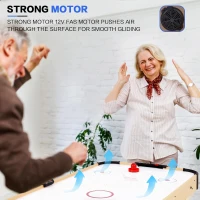 Foldable Air Hockey Table with 12V Motor and LED Electronic Scoreboard — Portable Indoor Game Set with 2 Pucks & 2 Pushers for Kids and Adults(m-3)