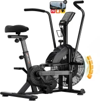 Air Bike with Magnetic & Air Resistance, Dual-Action Fan Bike with APP Connectivity, Dual-Action Handlebars and 350 lb Capacity(m-1)