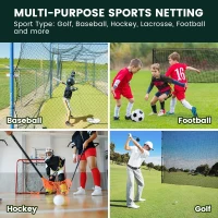 Sports Netting Practice Net with 33 ft Nylon Rope — Heavy-Duty Golf & Multi-Sport Hitting Net (Multiple Sizes)(m-4)