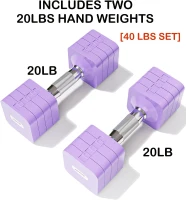 Adjustable Dumbbell Pair — 15/20/40/50 LB Options, Space-Saving Free Weights for Men & Women Home Gym Strength Training(m-2)