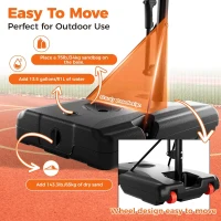 44"" Backboard Portable Basketball Hoop by AWII SPORT, Height Adjustable 4.8–10 ft for Kids, Youth and Adults — Outdoor/Indoor(m-5)