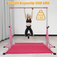 Foldable Adjustable Gymnastics Bar 5FT/6FT for Kids & Teens, Height Range 35.4–59 in (or 45–71 in), 500 lbs Capacity — Home Training Equipment(m-5)