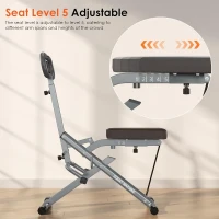 SogesHome Foldable Row-and-Squat Machine with Adjustable Resistance Bands — Compact Full-Body Home Workout, 330 lb Capacity(m-5)