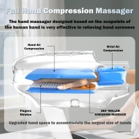 belhope Hand Massager with 9 Modes, 9 Intensities and 4 Heat Levels - Heat & Cold Therapy with Compression and Pressure Sensing for Hand and Wrist Relief, Black(m-3)
