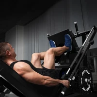 RitFit Home Gym Leg Press / Hack Squat Combo with Weight Plate Set — Adjustable Angles, Linear Bearings and Plate Storage for Complete Lower-Body Training(m-7)