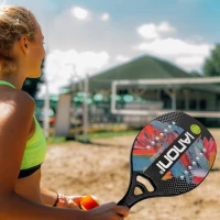 Carbon Fiber Beach Tennis Paddle with EVA Memory Foam Core – Lightweight Beach Tennis Racket(m-8)