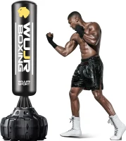 70"" Stand-Up Punching Bag with Suction Base and Protective Gloves — Heavy Kickboxing Bag for Adults & Teens(m-1)
