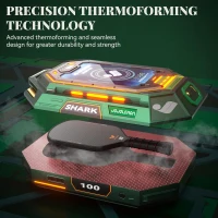 JOJOLEMON Shark 100 Carbon Fiber Pickleball Paddle - 16mm Shark Power Polymer (Polypropylene Honeycomb) Core for Enhanced Spin & Consistency(m-2)