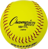 Champion Sports® Softballs — Leather and Synthetic Softballs for Training or Game Play, Available in Various Sizes, Cores & Styles, NFHS Approved(m-3)