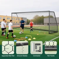 MOPHOTO Soccer Goal — 6x4/8x6/10x6.5/12x6/16x7/18.5x6.5/21x7/24x8 ft Backyard & Full-Size Training Goals for Teens & Adults(m-4)