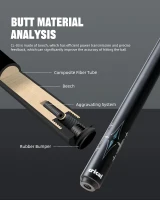 CRICAL 58"" Carbon Fiber Pool Cue Set CL-03 — Professional Low-Deflection Billiard Cue with 3/8×8 Joint, 12.5mm Tip and Accessories(m-9)