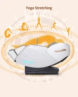 RELX 2026 Full-Body Massage Chair — 20-Mode Zero-Gravity SL-Track Shiatsu Recliner with Built-in Heat, Airbag Massage, Body Scan, Deep Yoga Stretch, Calfrest Extension & AI Control (White)(m-8)