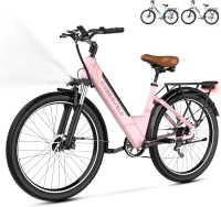 1000W Peak Adult Electric Bike — 26"" E-Bike with Removable Long-Range Battery, 7-Speed Drivetrain, Dual Suspension & Disc Brakes(m-7)