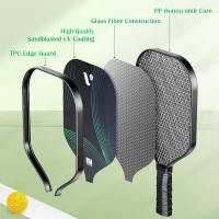 Fiberglass Pickleball Paddle Set, 2-Pack with 4 Balls and Carry Strap – USAPA Approved, Lightweight Durable Rackets for All Levels(m-3)