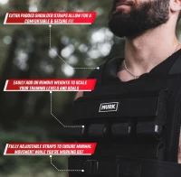 MVRK Heavy-Duty Weighted Vest for Men — Removable Iron Weights, Options from 18 to 100 lbs for Functional Training & Calisthenics(m-5)