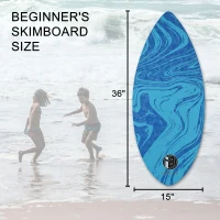 Skipper 36-inch High-Gloss Wooden Skimboard – 7-Layer Beginner Skim Board for Teenagers & Adults, Soft IXPE Traction Pad, 3 Colors(m-2)
