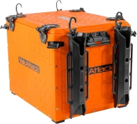 YakAttack BlackPak Pro 13in x 16in Kayak Fishing Crate – Orange, 4 TetherTube Rod Holders | Lightweight Durable Customizable (Made in USA)(m-1)