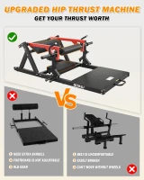 HT01 Plate-Loaded Hip Thrust Machine — Heavy-Duty Glute Drive with Band Pegs, Thick Hip Pad & Safety Limiters for Powerful Glute Development(m-7)