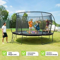 GIGU Recreational Trampoline (10FT–16FT) with Enclosure Net, Ladder and Anti-Rust Coating — ASTM Certified Outdoor Trampoline for Kids & Adults(m-2)