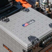 YakAttack BlackPak Pro 13in x 13in Kayak Fishing Crate – Battleship Grey, 3 TetherTube Rod Holders | Compact Lightweight Durable Customizable(m-6)