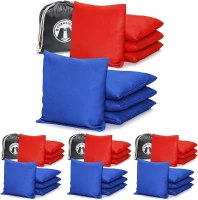 GoSports Regulation Cornhole Bags – Official 8-Pack Canvas Bean Bags (All-Weather) – Red & Blue or American Stars & Stripes(m-1)