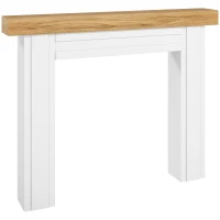HOMCOM Modern Fireplace Mantel, Freestanding Fireplace Surround with Leg for Electric Fireplaces, 51.2" W x 40.6" H, Natural Wood(m-11)
