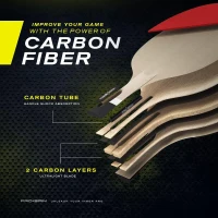 PRO-SPIN Carbon Table Tennis Paddles — Professional 7-Ply Rackets with Carbon Fiber for Superior Control | Premium Rubber, 2.0mm Sponge(m-3)