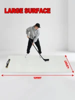 Portable Roll-Up Hockey Shooting Pad with Rebounder — 4.5 ft x 10 ft Professional Training Surface for Shooting, Passing & Stickhandling(m-7)