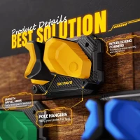 Ski & Snowboard Wall Rack – Yellow, 4-Pack | Damage-Free Vertical Mount, Garage Space-Saving Winter Gear Organizer(m-6)