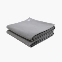 Yogikuti Iyengar Thick Handwoven Cotton Yoga Blanket Set of Two – Premium Support for Restorative Yoga, Meditation & Pranayama (Gray)(m-1)