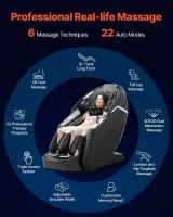 VEVOR 4D+3D Full-Body Massage Chair - 53"" SL Track, Dual-Core 4D+3D Mechanism, AI Voice, Electric Extendable Footrest, Yoga Stretch, TFT Touchscreen(m-4)