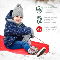 Slippery Racer Downhill Xtreme Flexible Plastic Toboggan — Adults & Kids Snow Sled for Up to 2 Riders with Pull Rope and Handles(m-10)
