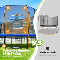 ORCC Outdoor Trampoline – Multi-Size Options (8–16 ft), 1200 lbs Weight Capacity, Enhanced Safety Features, Basketball Hoop & Water Sprinkler for Kids and Adults(m-5)