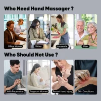 belhope Hand Massager with 9 Modes, 9 Intensities and 4 Heat Levels - Heat & Cold Therapy with Compression and Pressure Sensing for Hand and Wrist Relief, Black(m-9)