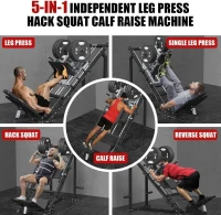 SPART 5-in-1 Iso Leg Press & Hack Squat Machine with Linear Bearing System, Adjustable Calf Raise, Commercial-Grade Leg Training Station with Plate Storage and Band Pegs(m-3)