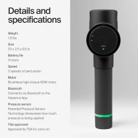 Hyperice Hypervolt 2 Handheld Percussion Massage Gun (Black) with Heated Head Attachment — Compatible with All Hypervolt Models(m-5)