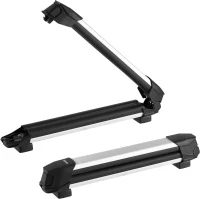 VEVOR Ski & Snowboard Roof Rack, Holds up to 4 Pairs of Skis or 2 Snowboards, 2-Pack Aluminum Universal Crossbar Mount with Lock & Rubber Padding, Carrier for Fishing Rods, Fits Most Slotted Crossbars(m-9)