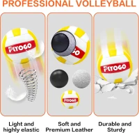 PLYOGO Heavy-Duty Portable Backyard Volleyball Net Set with Adjustable Aircraft Aluminum Poles, Anti-Sag Double-Tension System, 32' x 3', Includes 1680D Carry Bag(m-5)